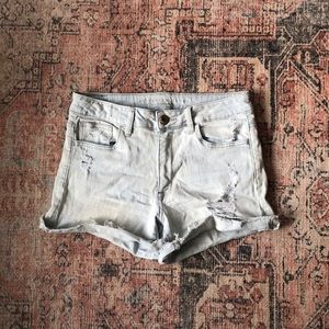 High waisted jean shorts